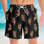 Three Tigers Partern Chinese Style Hawaiian Shirt & Beach Shorts