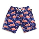 Flamingo Bird Tropical Flowers Hawaiian Shirt & Beach Shorts