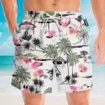 Flamingo Yoga Summer Tropical Pattern Hawaiian Shirt & Beach Shorts