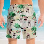Weight Lifting Tropical Pattern Hawaiian Shirt & Beach Shorts