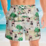 Weight Lifting Tropical Pattern Hawaiian Shirt & Beach Shorts