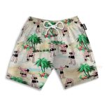Weight Lifting Tropical Pattern Hawaiian Shirt & Beach Shorts