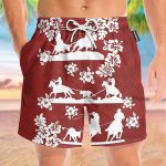 Horse Racing Cowboy Red Team Roping Hawaiian Shirt & Beach Shorts