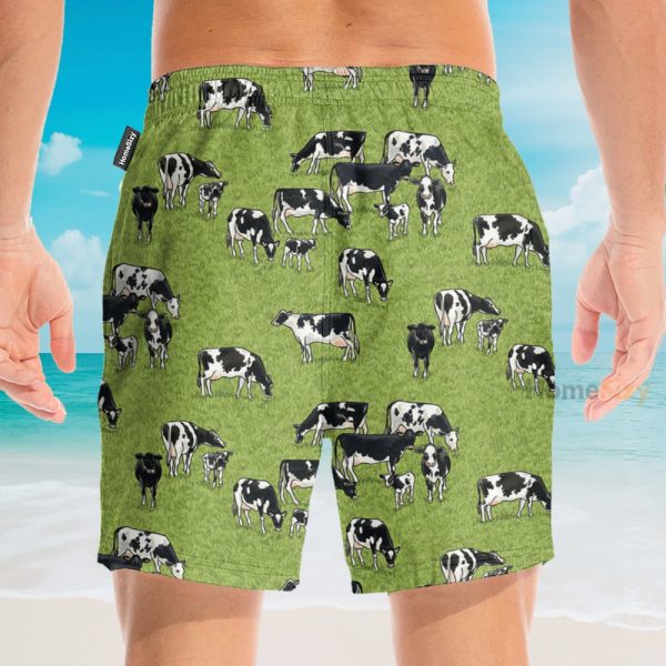 Dairy Cow On The Grass Field Hawaiian Shirt & Beach Shorts