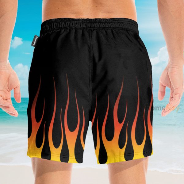 Hot Rod Flame Stencils Cosplay Costume Hawaiian Shirt & Beach Shorts