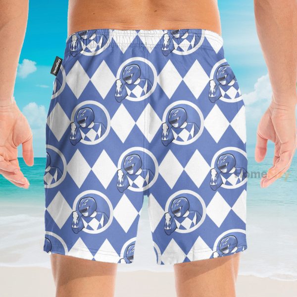 Mighty Morphin Power Rangers Blue Ranger Cosplay Costume Hawaiian Shirt & Beach Shorts