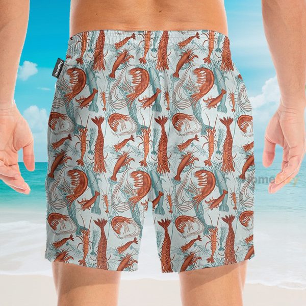 Summer Seafood Shrimps Fan Hawaiian Shirt & Beach Shorts