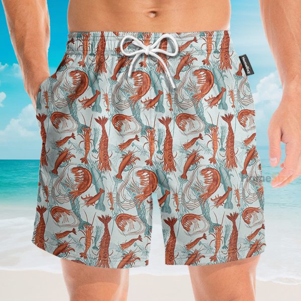 Summer Seafood Shrimps Fan Hawaiian Shirt & Beach Shorts