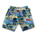 Campervan On The Beach Hawaiian Shirt & Beach Shorts