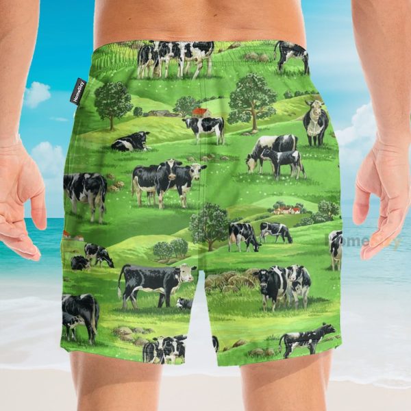 Dairy Cow On Grass Valley Hawaiian Shirt & Beach Shorts