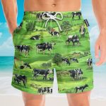 Dairy Cow On Grass Valley Hawaiian Shirt & Beach Shorts