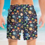 Solar System, Galaxy, Universe Pattern Hawaiian Shirt & Beach Shorts