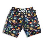 Solar System, Galaxy, Universe Pattern Hawaiian Shirt & Beach Shorts