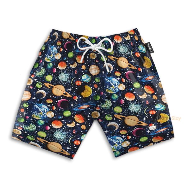 Solar System, Galaxy, Universe Pattern Hawaiian Shirt & Beach Shorts