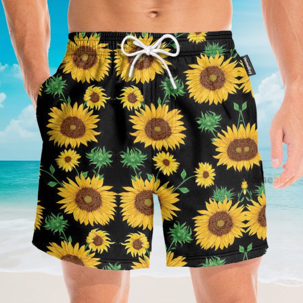 Sunflowers Men'S Button Up Shirts Hawaiian Shirt & Beach Shorts