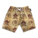 Pirate Skull Vintage Nautical Map Pattern Hawaiian Shirt & Beach Shorts