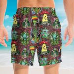 Hippie Trippy Alien Smoke Weed Hawaiian Shirt & Beach Shorts