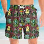 Hippie Trippy Alien Smoke Weed Hawaiian Shirt & Beach Shorts