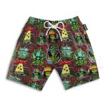 Hippie Trippy Alien Smoke Weed Hawaiian Shirt & Beach Shorts