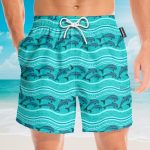 Dolphin Wave Pattern Blue Ocean Hawaiian Shirt & Beach Shorts