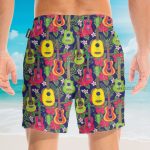 Colorful Fruit Ukulele Tropical Pattern Hawaiian Shirt & Beach Shorts