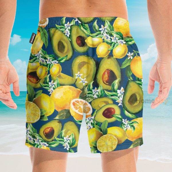 Hello Summer, Avocado And Lemon Fruits Hawaiian Shirt & Beach Shorts