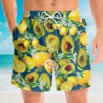 Hello Summer, Avocado And Lemon Fruits Hawaiian Shirt & Beach Shorts