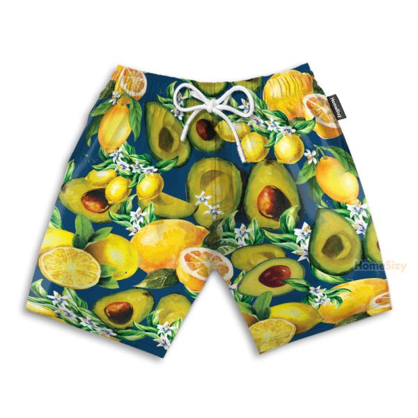 Hello Summer, Avocado And Lemon Fruits Hawaiian Shirt & Beach Shorts