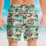 Hippie Campervans Caravan Beach Hawaiian Shirt & Beach Shorts