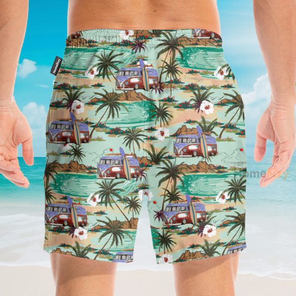 Hippie Campervans Caravan Beach Hawaiian Shirt & Beach Shorts