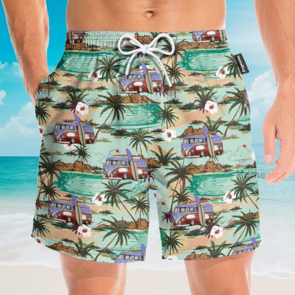 Hippie Campervans Caravan Beach Hawaiian Shirt & Beach Shorts