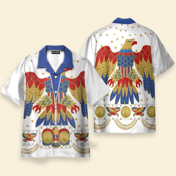Elvis Presley Eagle Cosplay Costume Hawaiian Shirt Cselv007