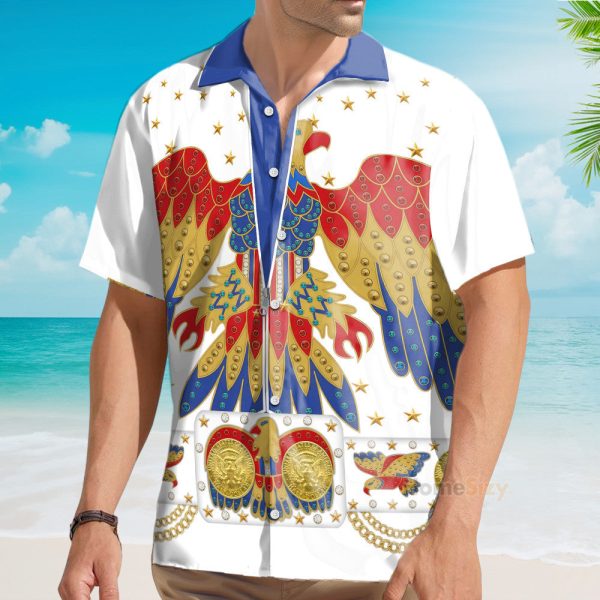 Elvis Presley Eagle Cosplay Costume Hawaiian Shirt Cselv007