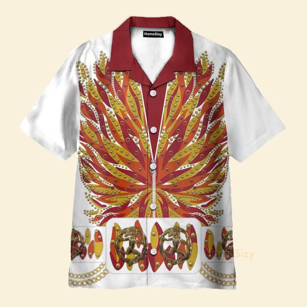 Elvis Presley Flame Cosplay Costume Hawaiian Shirt Cselv011