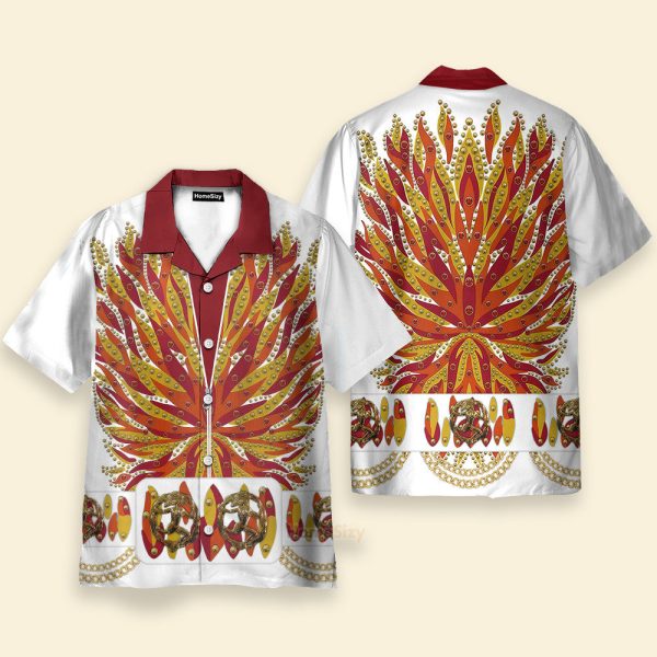 Elvis Presley Flame Cosplay Costume Hawaiian Shirt Cselv011
