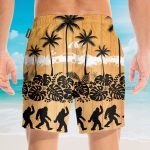 Tropical Palm Bigfoot Men'S Button'S Up Shirts Hawaiian Shirt & Beach Shorts