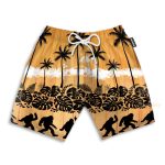Tropical Palm Bigfoot Men'S Button'S Up Shirts Hawaiian Shirt & Beach Shorts