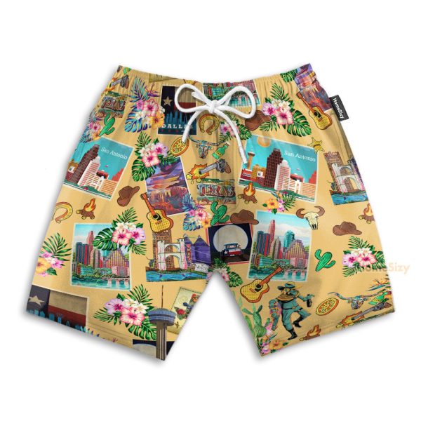 Texas Peace Life Style Men'S Button'S Up Shirts Hawaiian Shirt & Beach Shorts