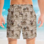 Vintage Rodeo Horse Riding Hawaiian Shirt & Beach Shorts
