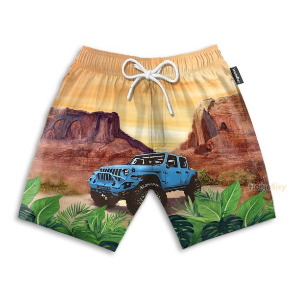 Amazing Jeep On Mountain Hawaiian Shirt & Beach Shorts