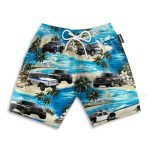 Police Cars On The Beach Tropical Hawaiian Shirt & Beach Shorts