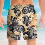 Skull Motorcycle Men'S Button'S Up Shirts Hawaiian Shirt & Beach Shorts