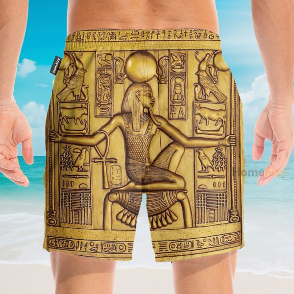 Ancient Egypt Pharaoh Men'S Button'S Up Shirts Hawaiian Shirt & Beach Shorts