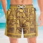 Ancient Egypt Pharaoh Men'S Button'S Up Shirts Hawaiian Shirt & Beach Shorts
