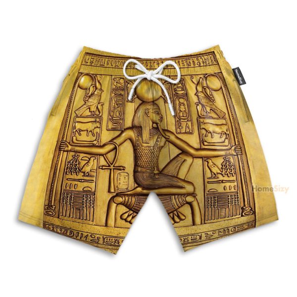 Ancient Egypt Pharaoh Men'S Button'S Up Shirts Hawaiian Shirt & Beach Shorts