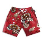 Casino Pattern Red Men'S Button'S Up Shirts Hawaiian Shirt & Beach Shorts