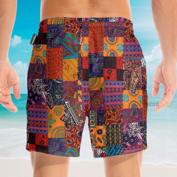 Paisley Patchwork Men'S Button'S Up Shirts Hawaiian Shirt & Beach Shorts