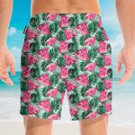 Watermelon In Tropical Green Leaves Hawaiian Shirt & Beach Shorts