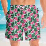Watermelon In Tropical Green Leaves Hawaiian Shirt & Beach Shorts