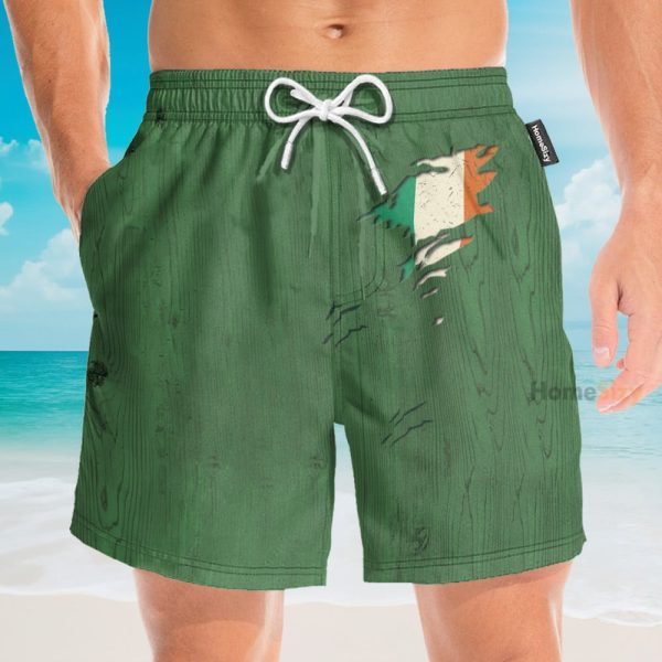 Irish St Patrick'S Day Men'S Button'S Up Shirts Hawaiian Shirt & Beach Shorts